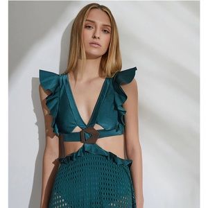 PATBO X ALESSANDRA BELTED BEACH DRESS XL NWT from Saks Green swimsuit dress